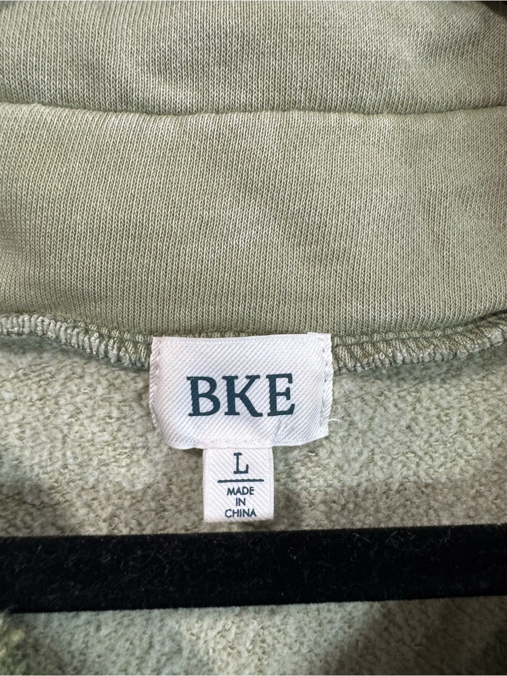 BKE Light Olive Green Half-Zip Pullover Sweatshirt - Picture 3 of 5